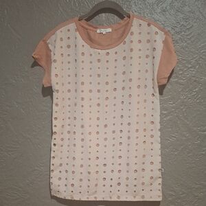 TATE 90 Stylish Beige and Brown Women's Top